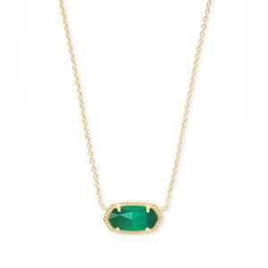 Elisa Gold Pendant Necklace in Emerald Cat’s Eye
